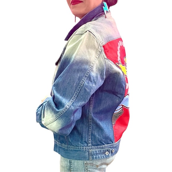 Diesel Upcycled Homer Simpson Denim Jacket Size L Iconic Geek Pop Culture - Picture 3 of 16